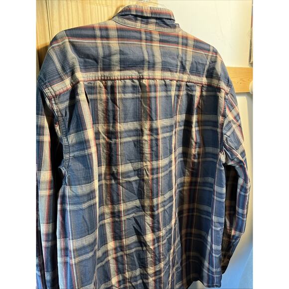 Carhartt Shirt Men XXLT Blue Brown Plaid Outdoor Relaxed Fit Y2K Button Workwear - Picture 10 of 11